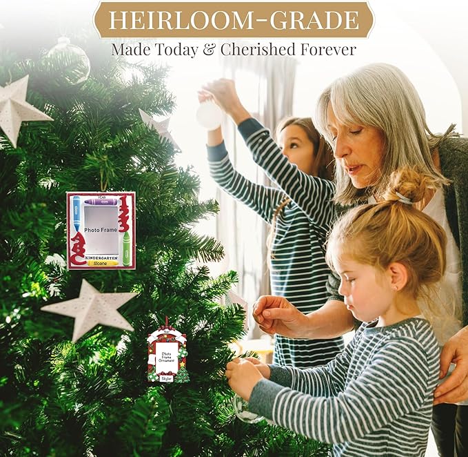 Baby Personalized Christmas Ornaments 2023 - Fast & Free 24h Customization – Pink Baby's First Picture Frame Christmas Decorations with Name - Comes Gift-Wrapped-CubbioJoy