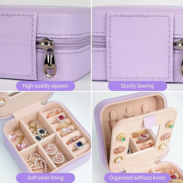 AYGXU Travel Jewelry Box for Women and Girls - Small Case With Initial A-Z - Teacher Gifts-CubbioJoy