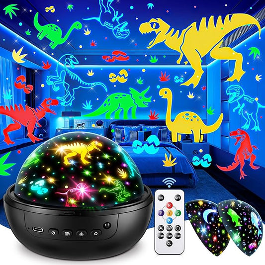 Dinosaur Toys for Kids 3-8 | 3D Films & 31 Colors & & 360° Rotate & Timer | Dinosaur Night Light Projector Toys for 2-10 Year Old Boys Room Decor Gift for Boys Jurassic World Jurassic Park Toys-CubbioJoy