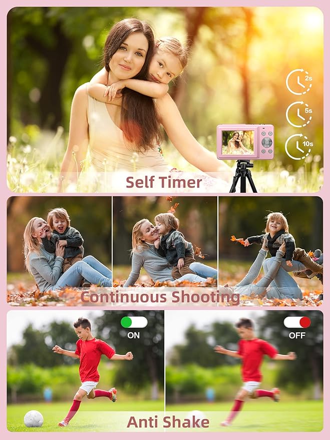 Digital Camera, FHD 1080P Digital Point and Shoot Camera with 16X Zoom Anti Shake, Compact Small Camera for Boys Girls Kids-CubbioJoy