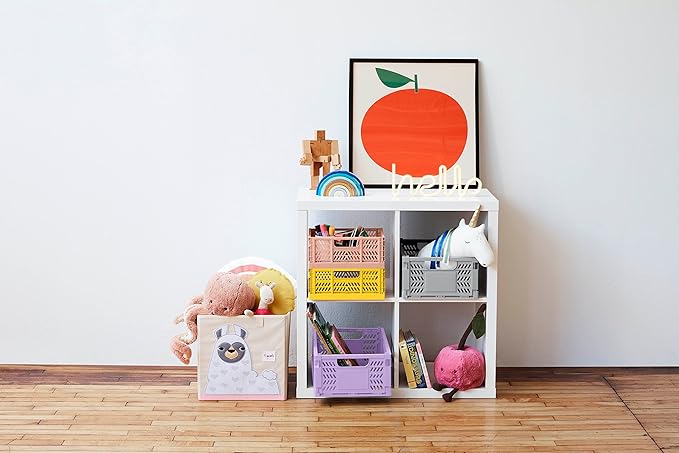 3 Sprouts Toy Storage Organizer: Toy Box Cube Organizer for Playroom, Nursery - Foldable Storage Bin - Llama-CubbioJoy