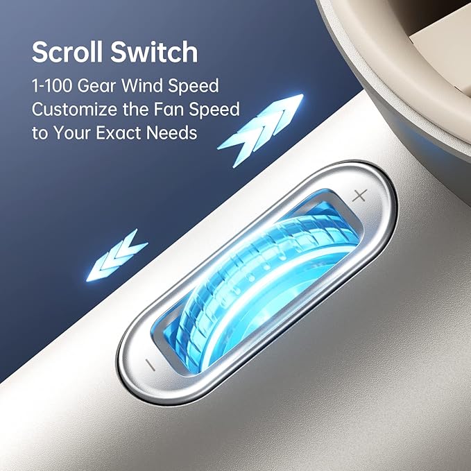 JISULIFE Handheld Fan Pro Series - Extreme Cooling Output: 1-100 Speed Scroll Wheel, Metal Body, Digital Display, 1.5H Fast Charge, 5000mAh-Portable Fan for Travel Outdoor, Gifts for Women Men(Brown)-CubbioJoy