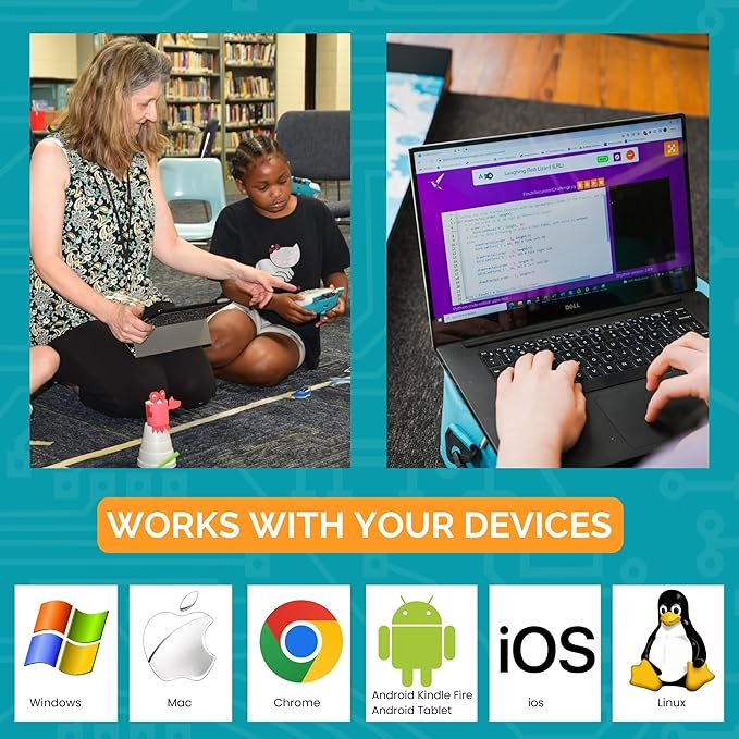 BirdBrain Finch Robot 2.0 with Microbit - STEM Coding Robot Toy for Kids & Adults - Learn Python & 8 Coding Languages - Programmable Robotics Kit - Remote Control & App Controlled | Ages 5-16-CubbioJoy