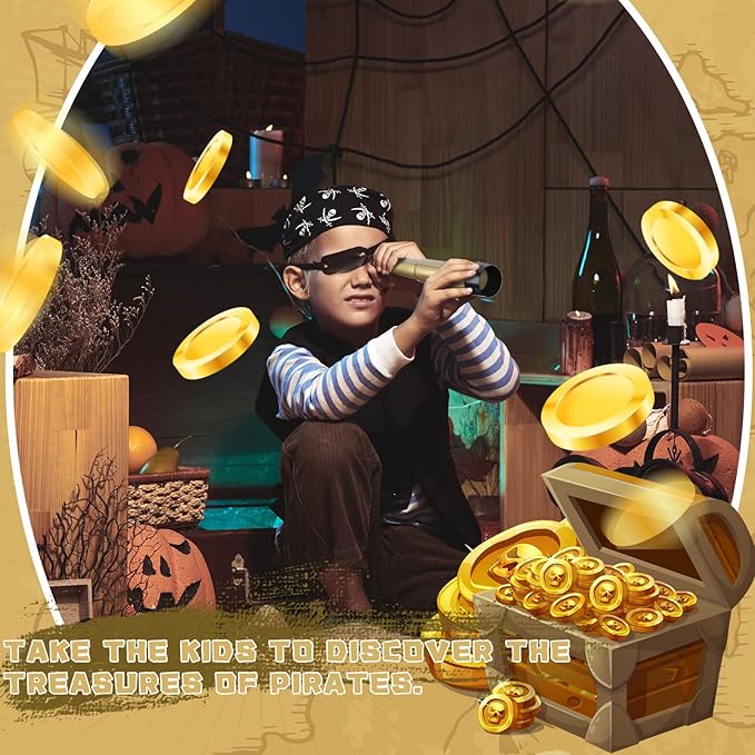 Deekin 50 Pcs Pirate Telescope for Kids Pirate Party Favors Accessories Telescope Toys Spyglass Mini Treasure Hunt for Boat Halloween Birthday Party Supplies-CubbioJoy