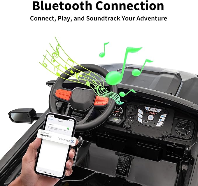 24V 2 Seater Ride on Toy for Big Kids, Electric SUV Kids Car to Drive w/Parent Remote, 2WD/4WD Switchable - Black-CubbioJoy