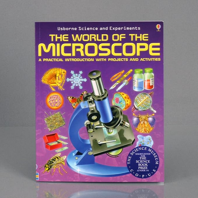 AmScope M60A-BTK Beginner Microscope Kit, Mirror Illumination, WF10x and WF16x Eyepieces, 40x-640x Magnification, Includes Case, 5 Blank Slides, 5 Prepared Slides, and Book-CubbioJoy