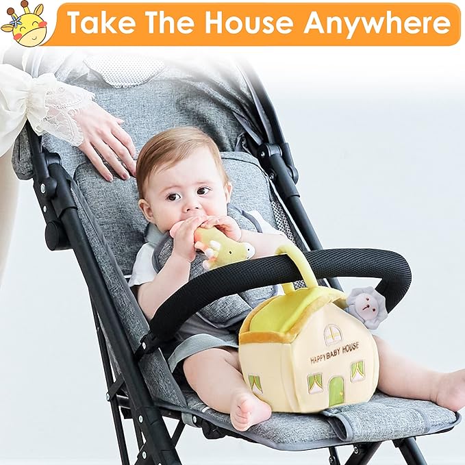 iPlay, iLearn Baby Toys 3 6 12 Month Newborn Gift, Infant Soft Jungle Stuffed Animal Rattle Plush Barn, First Birthday Basket Shower Stuffer, Boy Girl Sensory Hand Development Toy 2 4 7 9M 1 Yr-Jungle-CubbioJoy