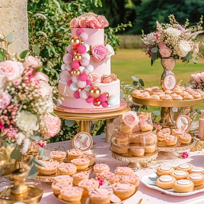 75 Pieces Cake Balls Topper Decorations Foam Cupcake Topper Mini Balloon Cake Topper Balls Cake Picks for Cake Deco Birthday Party Wedding（Rose Pink, Pink, Gold, White）-CubbioJoy