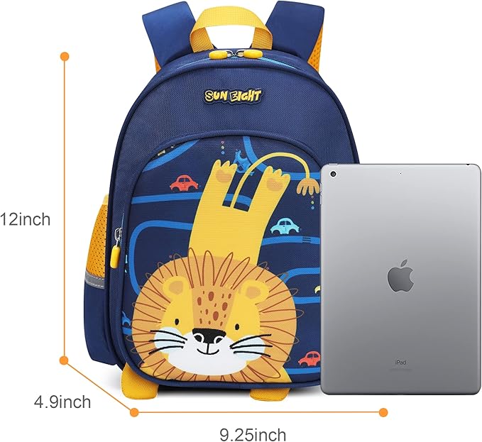 Cute Lion Toddler Backpack for Girls & Boys Mini Animal Cartoon Travel Bag for Babies 1-5 Years Durable & Lightweight Baby Backpack (Lion Design)-CubbioJoy
