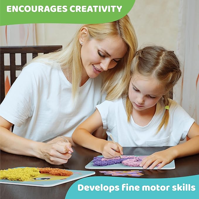 jackinthebox Poke Poke Art – Ocean Theme, Mess-Free Fabric Art and Craft, Flower Pressing Kits, Gift for Kids, Toys for Girls and Boys Ages 4 5 6 7 8-CubbioJoy