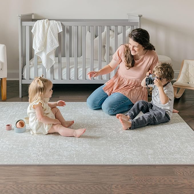 Baby Play Mats for Floor - Eden (6x6ft) - Premium EVA Foam Play Mat for Babies & Toddlers - Perfect for Tummy Time, Crawling, Playroom - Stylish & Comfortable Kids Play Mat-CubbioJoy