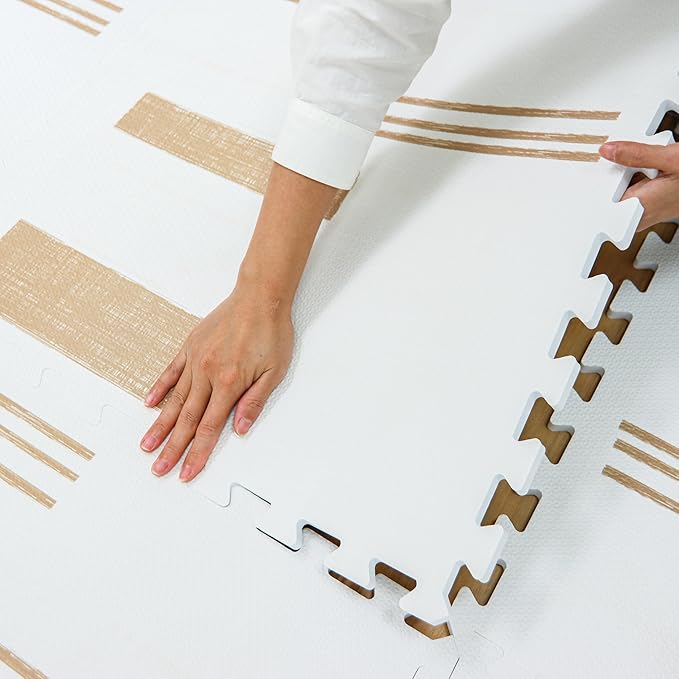 Baby Play Mats for Floor - Sol (4x6ft) - Premium EVA Foam Play Mat for Babies & Toddlers - Perfect for Tummy Time, Crawling, Playroom - Stylish & Comfortable Kids Play Mat-CubbioJoy