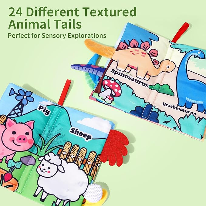 4 Pack Baby Books 0-6 Months, 4PCS Crinkle Books for Babies, Touch and Feel Sensory Books for Babies, Infant Toys 0-6 Months, Soft Fabric Toy Shower Gift, Baby Crinkle Book - 4 Pack Blue-CubbioJoy