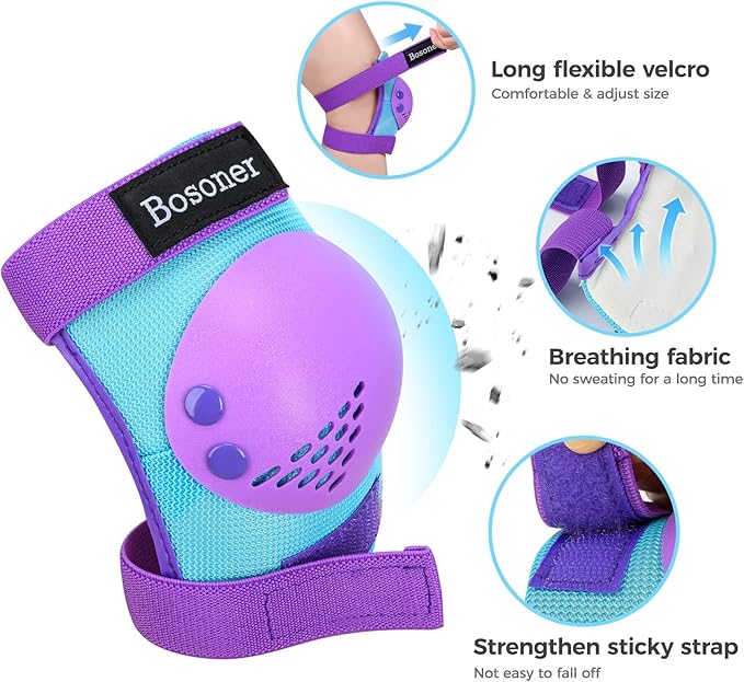 BOSONER Kids/Youth Knee Pad Elbow Pads for Roller Skates Cycling BMX Bike Skateboard Inline Rollerblading, Skating Skatings Scooter Riding Sports-CubbioJoy