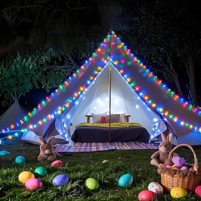 132FT Rope Lights for Outside,2 Pack 66FT Connectable String Lights Outdoor Waterproof IP67,8 Modes 400 LEDs Rope Lighting for Garden,Party,Indoor Bedroom,Christmas Eaves Decor,Coloured-CubbioJoy