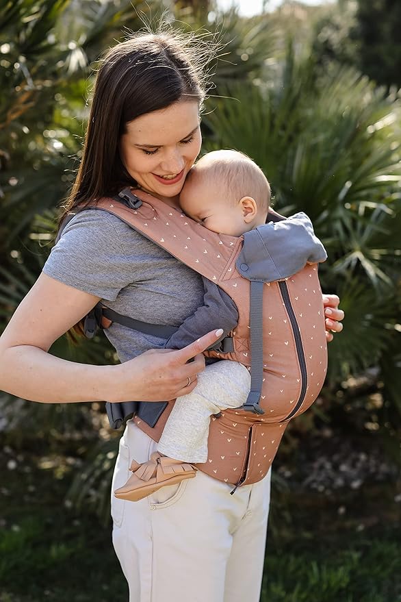 Beco Baby Carrier 8 Hybrid Newborn to Toddler (7-45lbs) - All in 1 Mesh Backpack, Front and Hip Carrier with Adjustable Seat - Cooling Ergonomic Carrier (Rose Love)-CubbioJoy