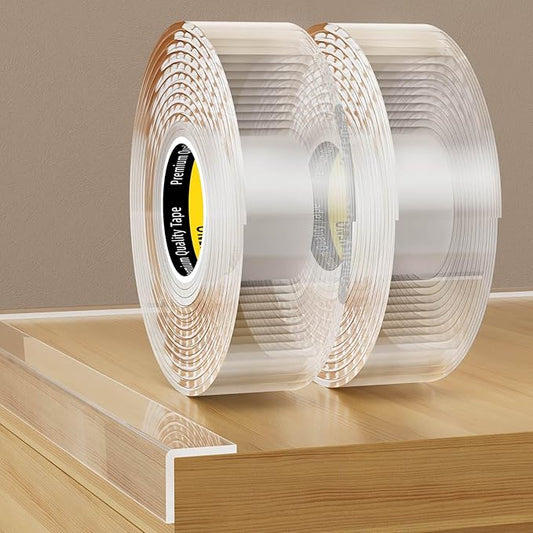 2Pack Clear Edge Protector,Safe Corner Protector, Anti-Sharp Edge Protector, for Furniture, Drawers, Tables, Cabinets 1.57inX3.28FT-CubbioJoy