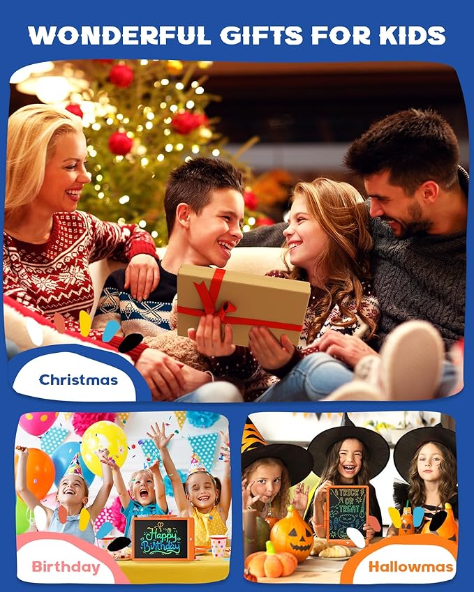 Bravokids LCD Writing Tablet for 3-8 Year Olds - 10 Inch Doodle Board Electronic Drawing Pad, Educational Gift for Kids (Orange)-CubbioJoy