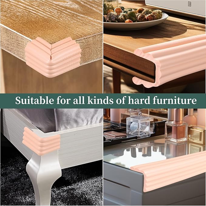 Corner Protector for Baby, Widen Edge Protector with Adhesive Backing, Baby Proofing Edge Corner Protectors Self Adhesive Furniture Corner Guard Bumper for Table, Desk, Fireplace (Pink, 6.6ft)-CubbioJoy