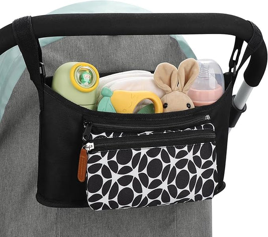 Accmor Universal Stroller Organizer with Detachable Phone Bag, Stroller Bag Caddy Organizer Stroller Accessories for Uppababy, Baby Jogger, Nuna, Doona, Britax Strollers-CubbioJoy