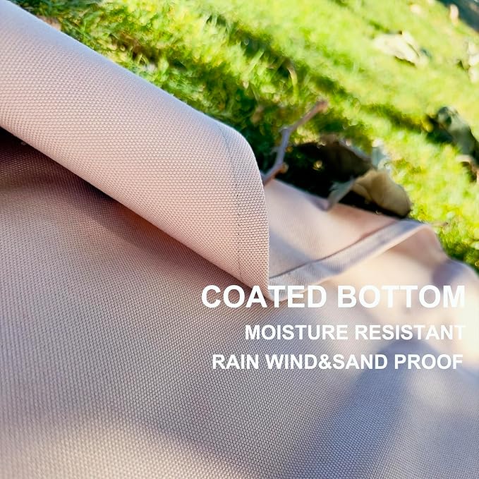 4'9" x 6'3" White Lightweight Water-Resistant Canvas Mat – Picnic, Outdoor, Beach, Park, Camping, Toy Mat-CubbioJoy