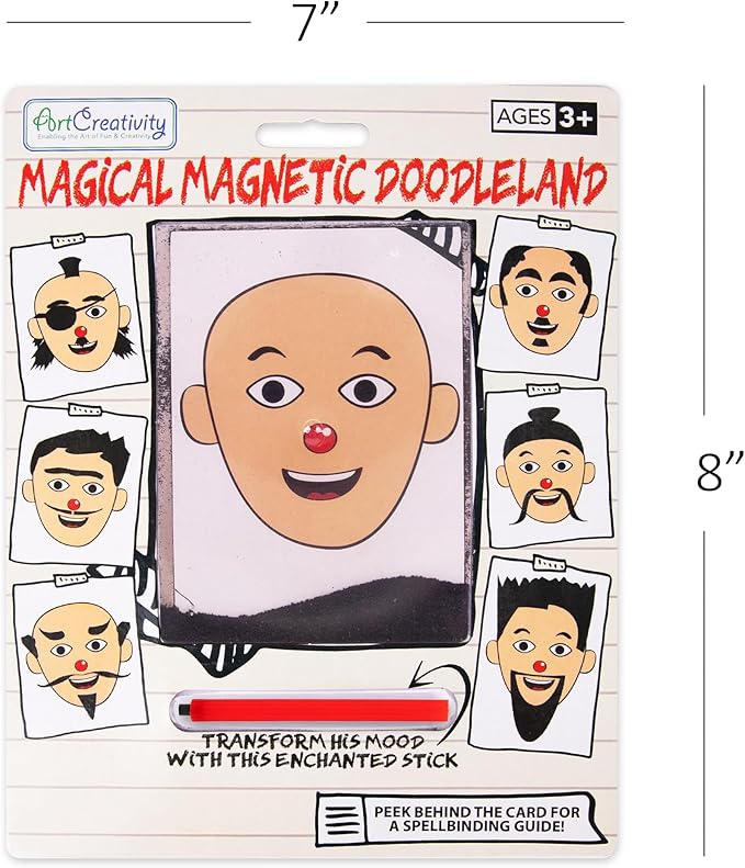 ArtCreativity Magnetic Drawing Face - 2 Pack - Travel Toys for Kids, Magnetic Toys Game, Magnet Drawing Doodle Board for Kids - Retro Toy, Vintage Toy, Travel Essentials Games for Ages 3+-CubbioJoy