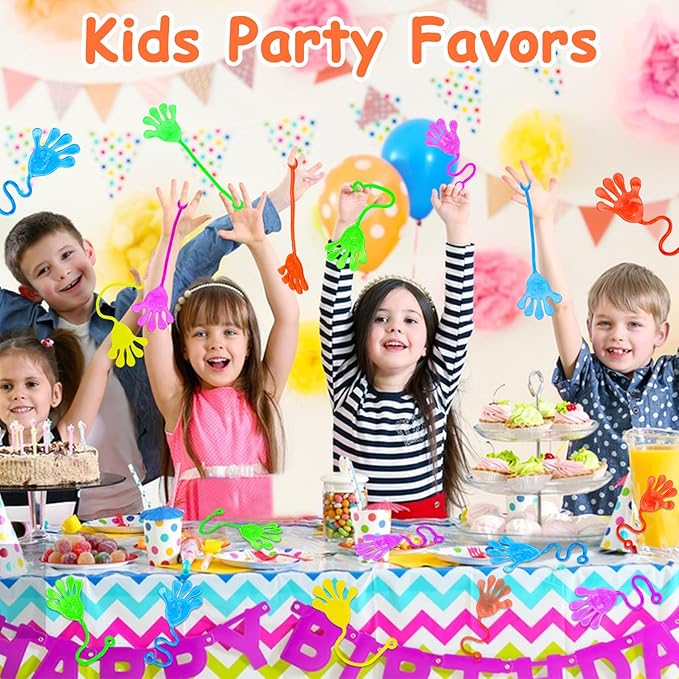 24 PCS Sticky Hands for Kids Party Favors Treat Gift Egg Filler Goodie Bag Stuffer Treasure Box Toy Classroom Carnival Prizes Student Mini Bulk Pinata Slap Hand Sensory Fidget Stretchy Toy Halloween-CubbioJoy