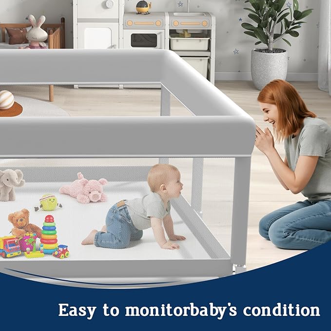 Baby Playpen 65×50Inch, Playpen for Babies and Toddlers, Play Pen Pin Indoor Outdoor Baby Play Fence-CubbioJoy