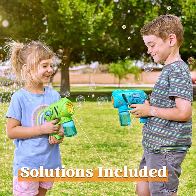 JOYIN 2 Kids Bubble Gun with 2 Bottles Refill Solution, Bubble Machine Gun for Toddlers 1-3 Kids 4-8, Party Favors, Summer Toy, Outdoors, Easter, Birthday Gift-CubbioJoy