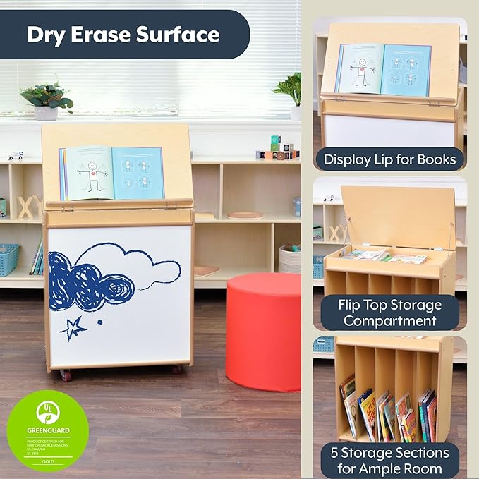 Angeles Value Line Big Book Display, Classroom Shelves and Daycare Furniture, Kids' Bookcases Cabinets & Shelves, 25" L x 16" W x 30" H-CubbioJoy