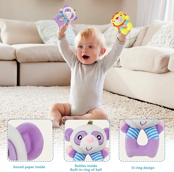BLOOBLOOMAX Sock rattles for Babies 0-24 Months Baby Animal Foot Finder Educational Toys-CubbioJoy