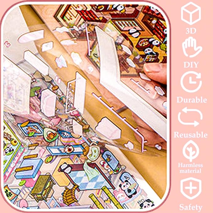 DIY 3D Sticker Scene，Romantic Island Wedding Jumbo-Large, Reusable Sticker, Cute Sets for Free Combination, Waterproof for Anywhere, Crafts Party Favors Birthday GIF-CubbioJoy