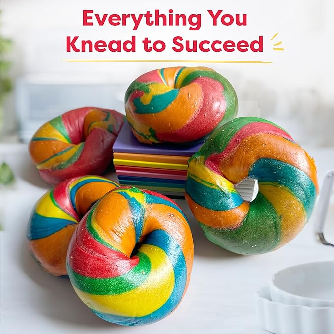 Baketivity Rainbow Bagel Kids Baking Kit - Baking Kits for Kids with Premeasured Ingredients, Step-By-Step Instructions, Video Guide, and STEM Lessons - Kids Cooking Kit for Ages 6-12+-CubbioJoy