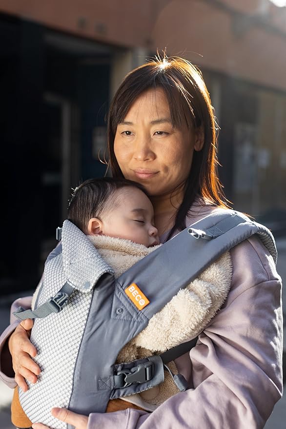 Beco Gemini Baby Carrier from Newborn to Toddler - Certified Ergonomic Newborn Baby Carrier for Infants and Children of 7-35 lbs - M Shape, Adjustable Seat, Breathable 3D Mesh (Cool Dark Grey)-CubbioJoy