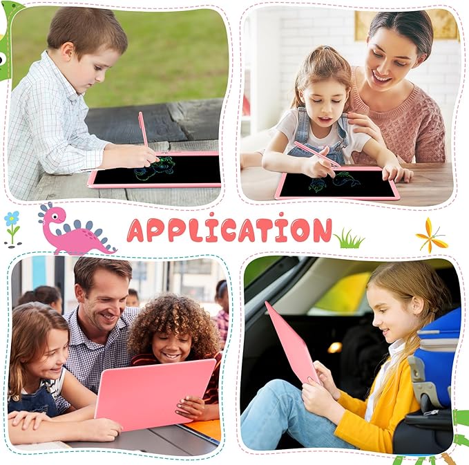 Decute Kids Toys LCD Writing Tablet with Stylus, 15 Inch Erasable Toddlers Doodle Board, Reusable Drawing Pad for Kids, Educational Christmas Birthday Gift for 3 4 5 6 7 8 Girls Boys Toddler Pink-CubbioJoy