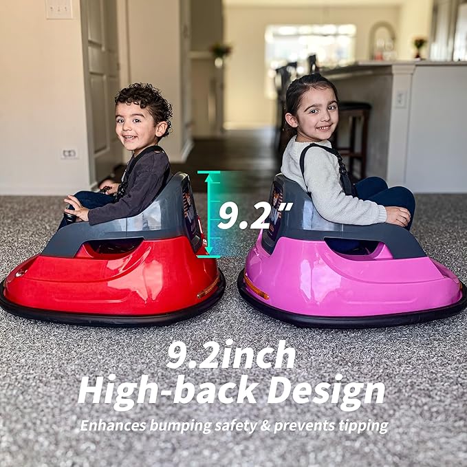 12V Kids Electric Bumper Car, Baby Bumper Car for Toddlers w/Remote Control, 360° Spinning - Red-CubbioJoy
