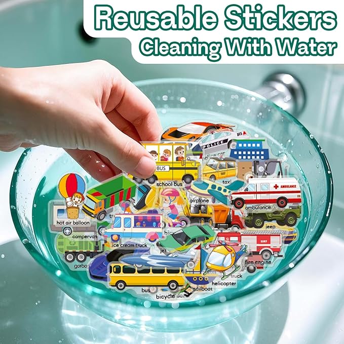 3 Sets Sticker Books for Toddlers 2-4 Years, Reusable Stickers Books for Toddlers 1-3, Travel Toys for Kids 1-3, Airplane Travel Essentials for Kids-CubbioJoy