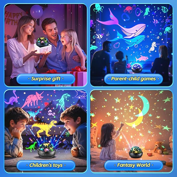 Dinosaur Toys for Kids 3-8 | 3D Films & 31 Colors & & 360° Rotate & Timer | Dinosaur Night Light Projector Toys for 2-10 Year Old Boys Room Decor Gift for Boys Jurassic World Jurassic Park Toys-CubbioJoy