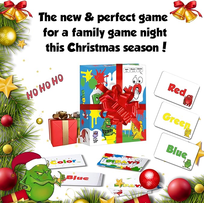 DiDaYo - Fast Paced Family Games, Brain Teaser Card Game for Kids 8-12, Ideal Speed Color Game for Teens and Adults, Fun Slumber Party Games, 2-8 Players, Travel Friendly-CubbioJoy