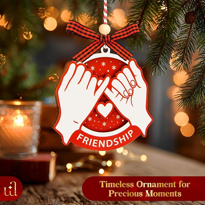 2025 Friendship Ornaments for Women Friends - Best Friends Ornaments for Women, Unique Best Friend Christmas Ornament 2025 for Christmas Tree Decorations, Special Friendship Birthday Gifts-CubbioJoy