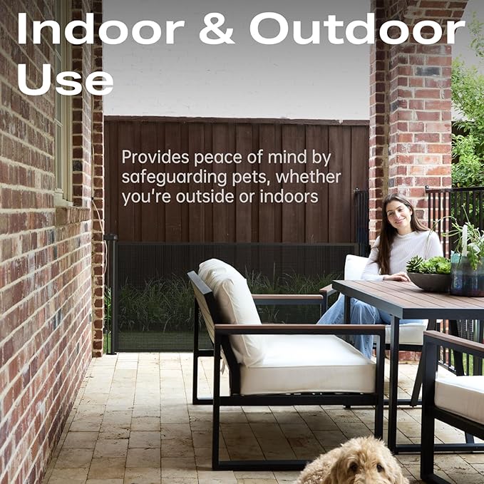 Cumbor 76" Extra Wide Retractable Gates for Stairs, Mesh Dog Gate for The House, 34" Tall Extra Wide Pet Gate for Dogs, Long Safety Gates for Doorways, Hallways, Indoor/Outdoor(Black)-CubbioJoy