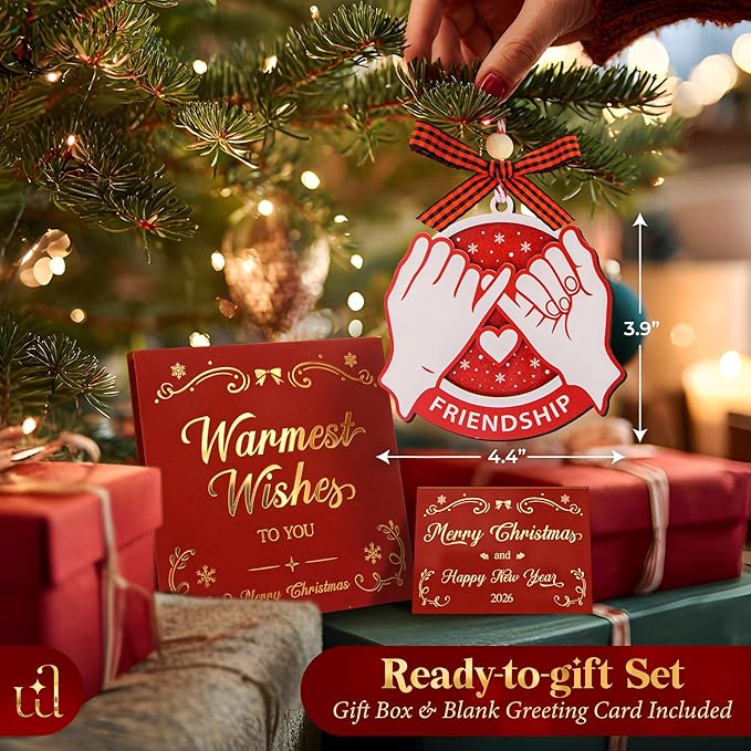 2025 Friendship Ornaments for Women Friends - Best Friends Ornaments for Women, Unique Best Friend Christmas Ornament 2025 for Christmas Tree Decorations, Special Friendship Birthday Gifts-CubbioJoy