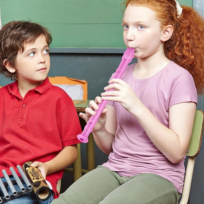 8 Hole Soprano Recorders Descant Flute Bulk With Cleaning Rod German Style for Back to School Gift Christmas Shoebox Supplies Musical Instruments Party Favor (12 Pack)-CubbioJoy