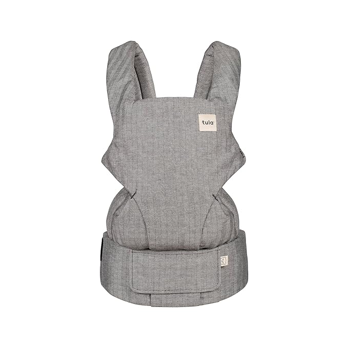 Baby Tula Explore Carriers - Breathable Baby Carrier Newborn to Toddler - Adjustable Toddler Carrier - Multiple Ergonomic Positions Front and Back - Ergonomic Fit for 7-45 lb - Linen, Ash-CubbioJoy