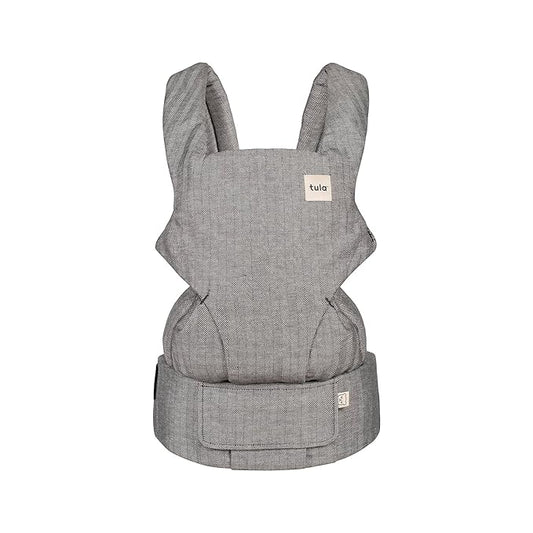 Baby Tula Explore Carriers - Breathable Baby Carrier Newborn to Toddler - Adjustable Toddler Carrier - Multiple Ergonomic Positions Front and Back - Ergonomic Fit for 7-45 lb - Linen, Ash-CubbioJoy