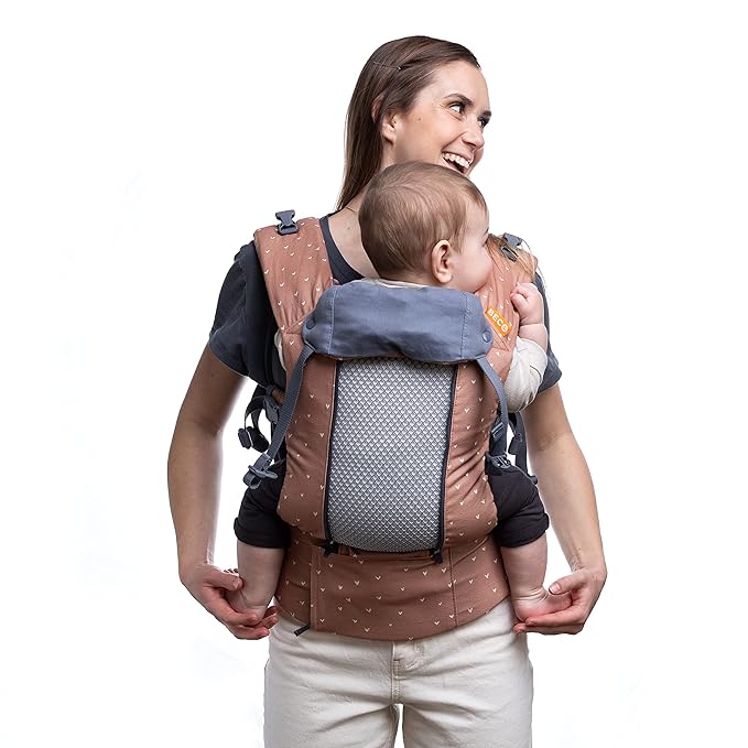 Beco Baby Carrier 8 Hybrid Newborn to Toddler (7-45lbs) - All in 1 Mesh Backpack, Front and Hip Carrier with Adjustable Seat - Cooling Ergonomic Carrier (Rose Love)-CubbioJoy