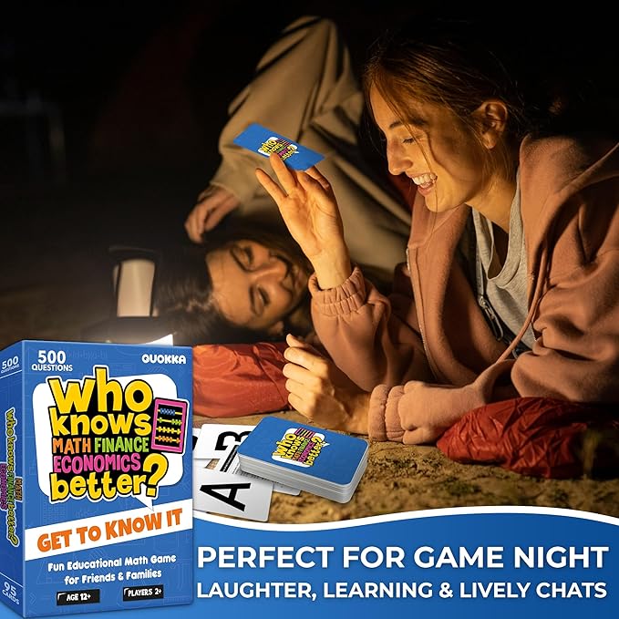 Board Games for Kids 8-12 and Family - STEM Card Game for Kids Age 12+ - Who Knows Math Finance Economics Better? - Educational Quiz with 500+ Questions - Great for Learning and Game Night-CubbioJoy