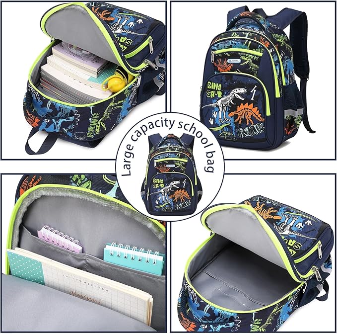 Cusangel Backpack for Boys Girls School Bookbags,Kindergarten Elementary Middle School Lightweight Waterproof Multifunctional Large Capacity for Backpack (16inch Luminous dinosaur)-CubbioJoy