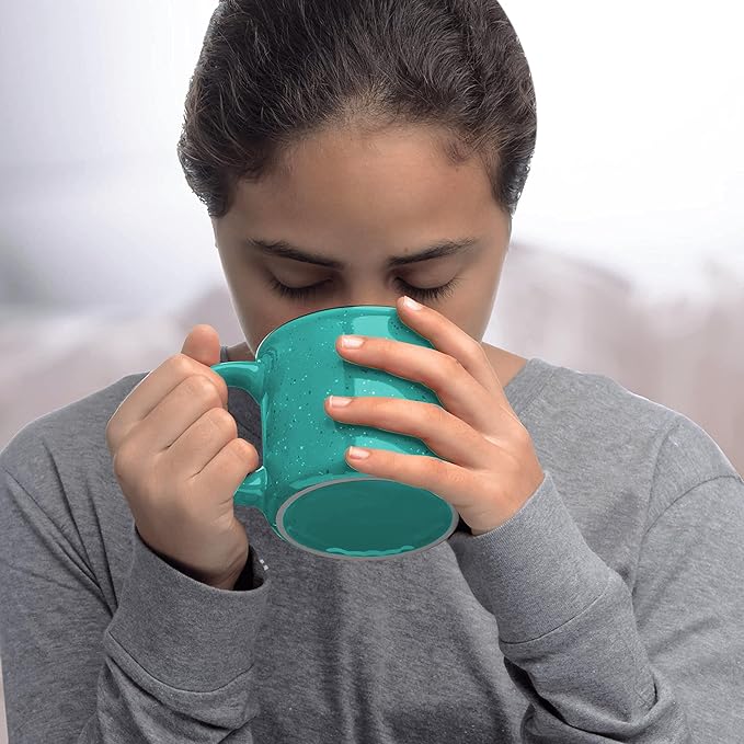 DISCOUNT PROMOS Ceramic Campfire Coffee Mugs 13 oz. Set of 10, Bulk Pack - Perfect for Tea, Espresso, Cappuccino, Hot Cocoa - Mint-CubbioJoy