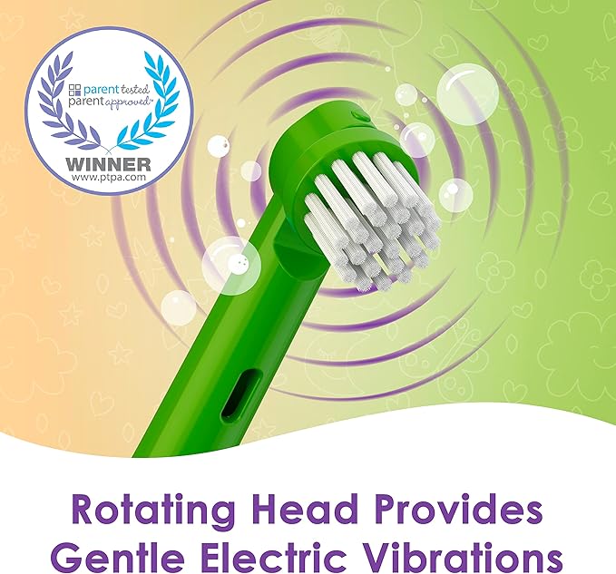 Brusheez Kids’ Electric Toothbrush Set - Safe & Effective for Ages 3+ - Parent Tested & Approved with Gentle Bristles, 2 Brush Heads, Rinse Cup, 2-Minute Timer, & Storage Base (Snappy The Croc)-CubbioJoy